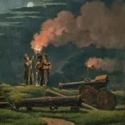 Martinus Rørbye | Artilleristen auf Wache an der Zitadelle von Kopenhagen – 1838  | Gerahmter Kunstdruck | Goldenes Zeitalter Dänemark