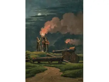 Martinus Rørbye | Artilleristen auf Wache an der Zitadelle von Kopenhagen – 1838  | Gerahmter Kunstdruck | Goldenes Zeitalter Dänemark