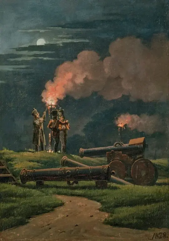 Martinus Rørbye | Artillerister på vagt ved Københavns Citadel – 1838 | Indrammet kunsttryk | Danmarks Guldalder