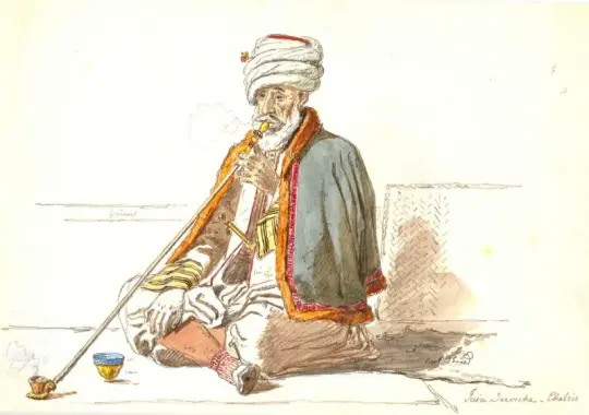 Martinus Rørbye | En tyrkisk opiumryger - 1836 | Indrammet kunsttryk | Danmarks Guldalder