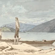 Martinus Rørbye | Figurer ved både - 1832 | Indrammet kunsttryk | Danmarks Guldalder
