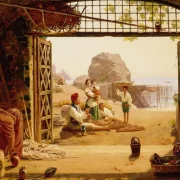 Martinus Rørbye | En familie af napolitanske fiskere - 1843 | Indrammet kunsttryk | Danmarks Guldalder