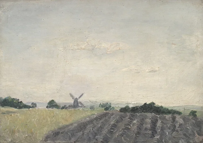 Martinus Rørbye | Ein Innenhof in Rom – 1831 | Gerahmter Kunstdruck | Goldenes Zeitalter Dänemark