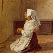 Martinus Rørbye – Eine betende Italienerin 1836 | Giclée Kunstdruck gerahmt