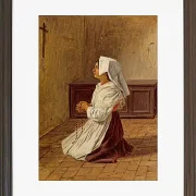 Martinus Rørbye – Eine betende Italienerin 1836 | Giclée Kunstdruck gerahmt