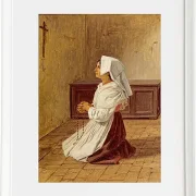 Martinus Rørbye – Eine betende Italienerin 1836 | Giclée Kunstdruck gerahmt