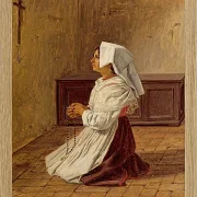 Martinus Rørbye – Eine betende Italienerin 1836 | Giclée Kunstdruck gerahmt