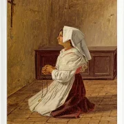 Martinus Rørbye – Eine betende Italienerin 1836 | Giclée Kunstdruck gerahmt