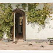 Martinus Rørbye – Eingang zu einem Gasthaus im Praestegarden in Hillested 1844 | Giclée Kunstdruck gerahmt
