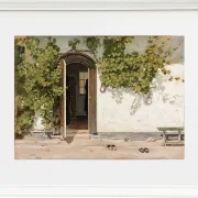 Martinus Rørbye – Eingang zu einem Gasthaus im Praestegarden in Hillested 1844 | Giclée Kunstdruck gerahmt