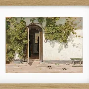 Martinus Rørbye – Eingang zu einem Gasthaus im Praestegarden in Hillested 1844 | Giclée Kunstdruck gerahmt