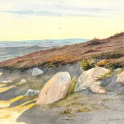 Martinus Rørbye | Indgang til en kro i Præstegården ved Hillested - 1844 | Indrammet kunsttryk | Danmarks Guldalder