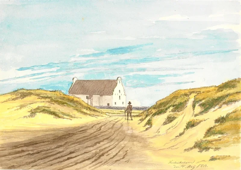 Martinus Rørbye | Frederikshavns gamle kirke - 1833 | Indrammet kunsttryk | Danmarks Guldalder