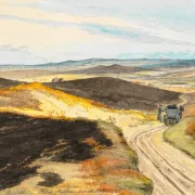 Martinus Rørbye | Hulvej i Tolna-bakkerne – 1833 | Indrammet kunsttryk | Danmarks Guldalder