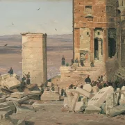 Martinus Rørbye – Griechen arbeiten in den Ruinen der Akropolis 1834 | Giclée Kunstdruck gerahmt