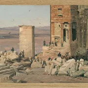 Martinus Rørbye – Griechen arbeiten in den Ruinen der Akropolis 1834 | Giclée Kunstdruck gerahmt
