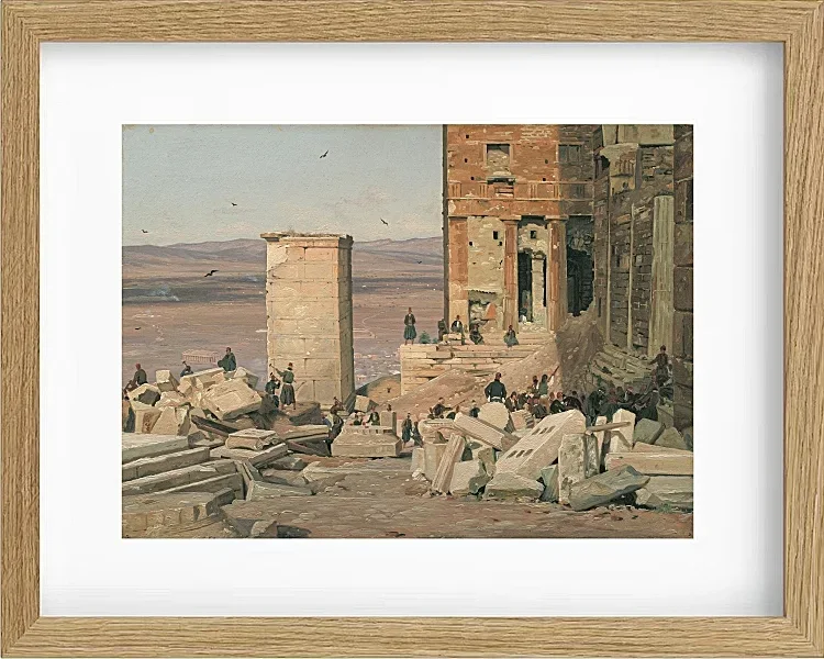 Martinus Rørbye – Griechen arbeiten in den Ruinen der Akropolis 1834 | Giclée Kunstdruck gerahmt