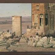 Martinus Rørbye – Griechen arbeiten in den Ruinen der Akropolis 1834 | Giclée Kunstdruck gerahmt