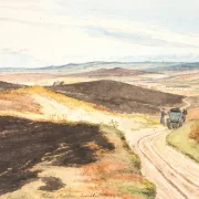 Martinus Rørbye | Hohle Straße in den Hügeln von Tolne, Vendsyssel – 1833 | Gerahmter Kunstdruck | Goldenes Zeitalter Dänemark