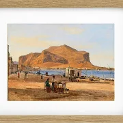 Martinus Rørbye – Hafen von Palermo mit Blick auf Monte Pellegrino 1840 | Giclée Kunstdruck gerahmt