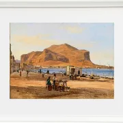 Martinus Rørbye – Hafen von Palermo mit Blick auf Monte Pellegrino 1840 | Giclée Kunstdruck gerahmt