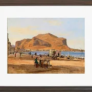 Martinus Rørbye – Hafen von Palermo mit Blick auf Monte Pellegrino 1840 | Giclée Kunstdruck gerahmt
