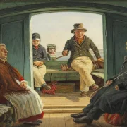 Martinus Rørbye | Reiseszene an Bord eines niederländischen Trawlers – 1846 | Gerahmter Kunstdruck | Goldenes Zeitalter Dänemark