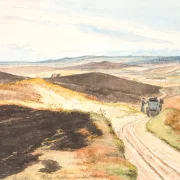 Martinus Rørbye – Hohle Straße in den Hügeln von Tolne, Vendsyssel 1833 | Giclée Kunstdruck gerahmt