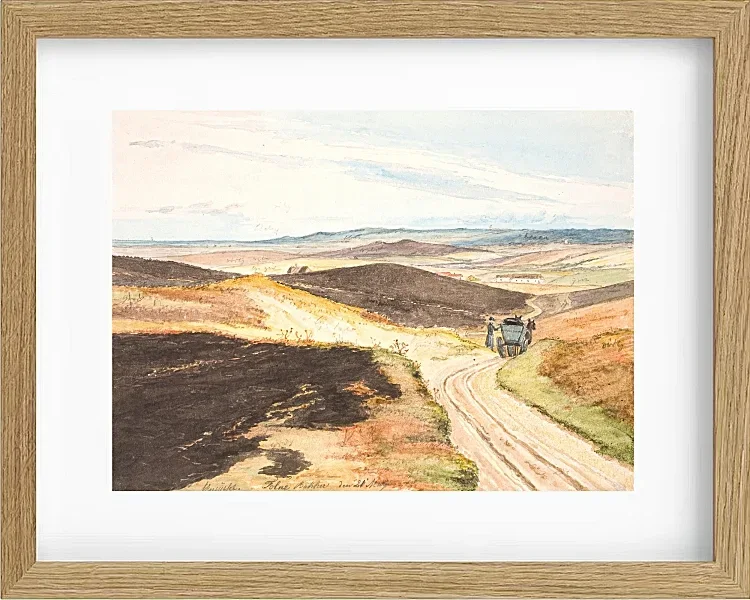Martinus Rørbye – Hohle Straße in den Hügeln von Tolne, Vendsyssel 1833 | Giclée Kunstdruck gerahmt
