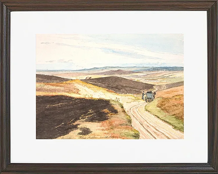 Martinus Rørbye – Hohle Straße in den Hügeln von Tolne, Vendsyssel 1833 | Giclée Kunstdruck gerahmt