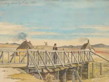 Martinus Rørbye | En bedende italiensk kvinde - 1836 | Gerahmter Kunstdruck | Goldenes Zeitalter Dänemark
