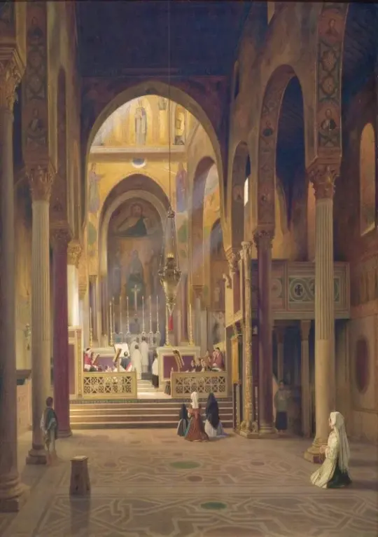 Martinus Rørbye | Capella Palatina i Palermo, Italien - 1842 | Indrammet kunsttryk | Danmarks Guldalder