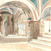 Martinus Rørbye | Kloster Benedetto in Subiaco - 1836 | Gerahmter Kunstdruck | Goldenes Zeitalter Dänemark