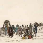 Martinus Rørbye | Die Schiffsbrücke in Horten im Christianiafjord - 1832 | Gerahmter Kunstdruck | Goldenes Zeitalter Dänemark
