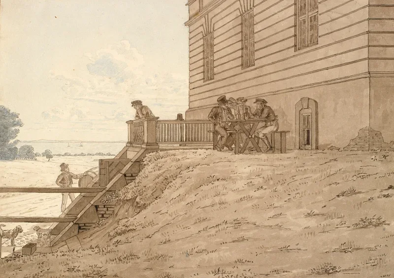 Martinus Rørbye | Eremitagen med udsigt til Stranden - 1826 | Indrammet kunsttryk | Danmarks Guldalder