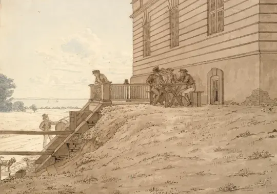 Martinus Rørbye | Eremitagen med udsigt til Stranden - 1826 | Indrammet kunsttryk | Danmarks Guldalder