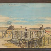 Martinus Rørbye – Landschaft mit einer Brücke bei Mosbjerg 1833 | Giclée Kunstdruck gerahmt