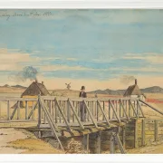 Martinus Rørbye – Landschaft mit einer Brücke bei Mosbjerg 1833 | Giclée Kunstdruck gerahmt