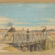 Martinus Rørbye – Landschaft mit einer Brücke bei Mosbjerg 1833 | Giclée Kunstdruck gerahmt