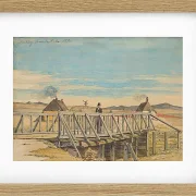 Martinus Rørbye – Landschaft mit einer Brücke bei Mosbjerg 1833 | Giclée Kunstdruck gerahmt