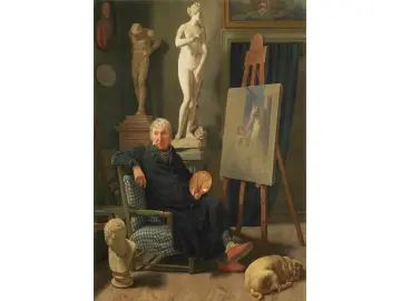 Martinus Rørbye | Porträt des Malers C. A. Lorentzen - 1827  | Gerahmter Kunstdruck | Goldenes Zeitalter Dänemark
