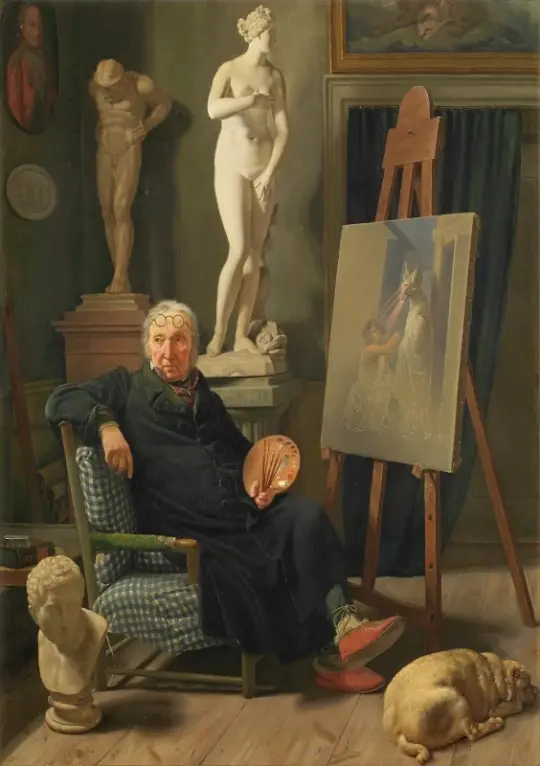 Martinus Rørbye | Portræt af maleren C. A. Lorentzen - 1827 | Indrammet kunsttryk | Danmarks Guldalder