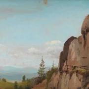 Martinus Rørbye | Norsk landskab med klipper – 1830 | Indrammet kunsttryk | Danmarks Guldalder