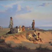 Martinus Rørbye – Männer von Skagen an einem Sommerabend bei gutem Wetter 1848 | Giclée Kunstdruck gerahmt