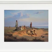 Martinus Rørbye – Männer von Skagen an einem Sommerabend bei gutem Wetter 1848 | Giclée Kunstdruck gerahmt
