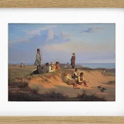 Martinus Rørbye – Männer von Skagen an einem Sommerabend bei gutem Wetter 1848 | Giclée Kunstdruck gerahmt