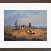 Martinus Rørbye – Männer von Skagen an einem Sommerabend bei gutem Wetter 1848 | Giclée Kunstdruck gerahmt