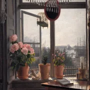 Martinus Rørbye | Blick aus dem Künstlerzimmer – 1825 | Gerahmter Kunstdruck | Goldenes Zeitalter Dänemark