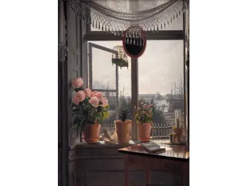 Martinus Rørbye | Blick aus dem Künstlerzimmer – 1825 | Gerahmter Kunstdruck | Goldenes Zeitalter Dänemark