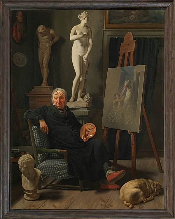 Martinus Rørbye – Porträt des Malers C. A. Lorentzen 1827  | Giclée Kunstdruck gerahmt